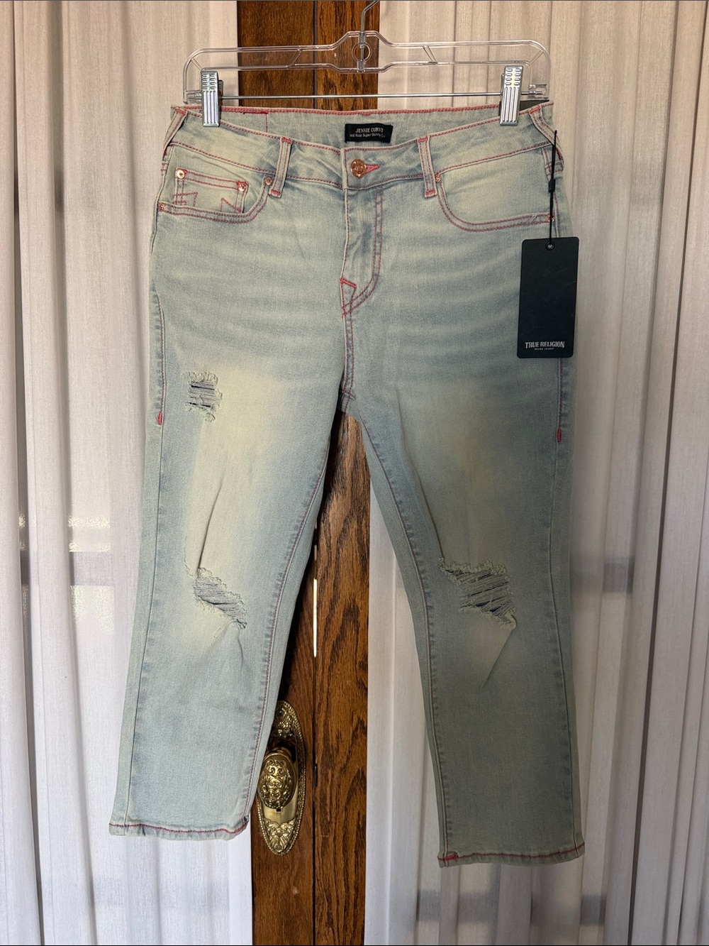 True Religion Light Endless Jennie Distress Capris 28 - Picture 12 of 12